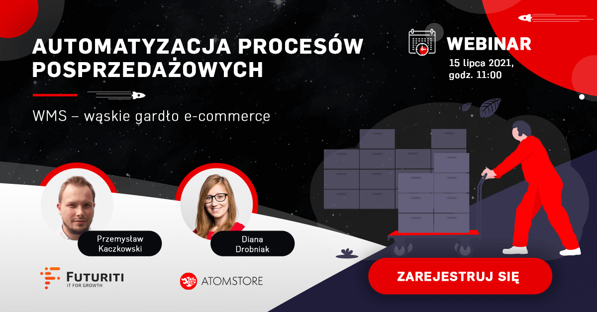 zaproszenie na webinar o automatyzacji procesów posprzedażowych w e-commerce z AtomStore